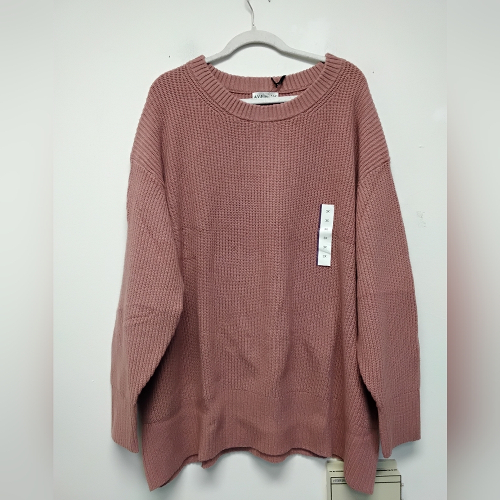 Ava & Viv Dusty Rose Crew Neck Sweater